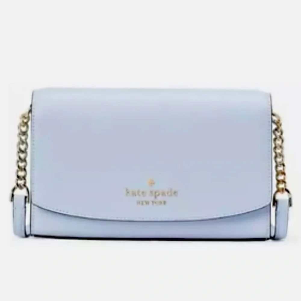 kate spade Light Blue Crossbody Bag with Gold Chain